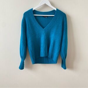 1. State Vibrant Teal Blue Deep V-Neck Sweater Size XS